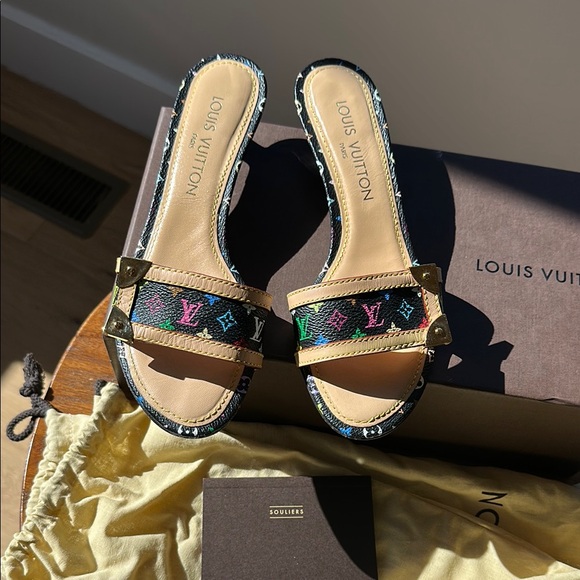 Louis Vuitton Monogram Multicolore Slide Sandals - Picture 7 of 10
